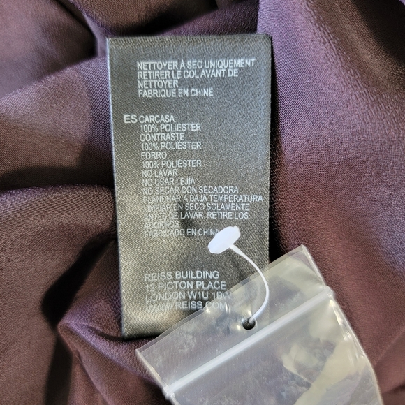 NWT REISS Dress Burgandy Cocktail Dress Daze Chain Detail Party Size 8 - Picture 13 of 16